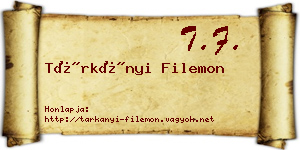 Tárkányi Filemon névjegykártya